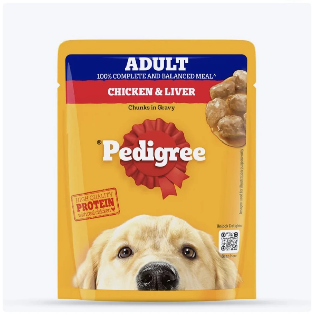 New Project (21) Pedigree Chicken & Liver Chunks in Gravy Adult Wet Dog Food - 130g - Image 1